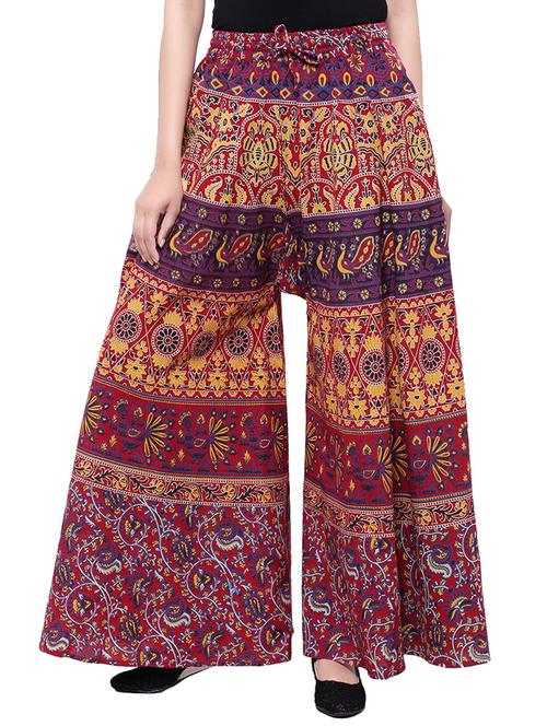 multi colored cotton palazzo - 14010538 - Very Small Image - 1