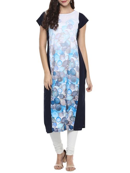 multi colored crepe long kurta - 14011236 - Very Small Image - 1