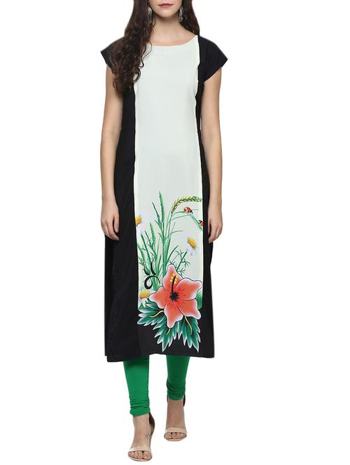 white crepe long kurta - 14011263 - Very Small Image - 1