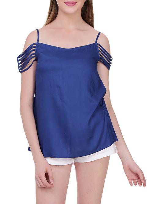 blue viscose regular top - 14033790 - Very Small Image - 1