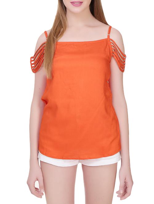 orange viscose regular top - 14033791 - Very Small Image - 1