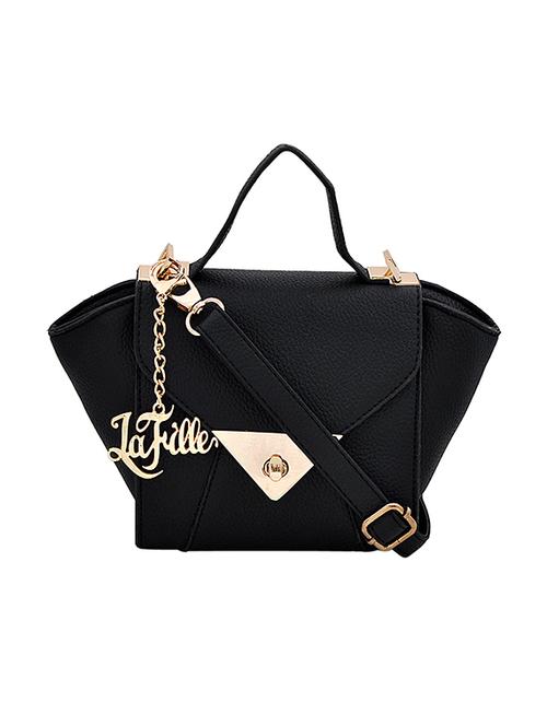 black leatherette regular sling bag - 14038581 - Very Small Image - 1