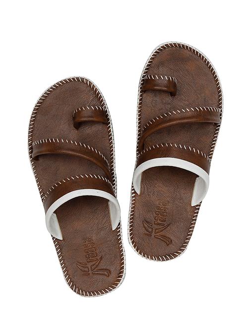 brown leatherette slip on slipper - 14039337 - Very Small Image - 1