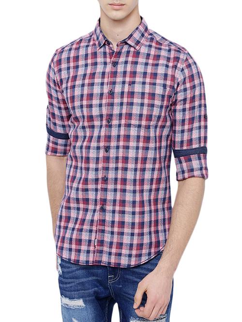 red cotton casual shirt - 14039514 - Very Small Image - 1