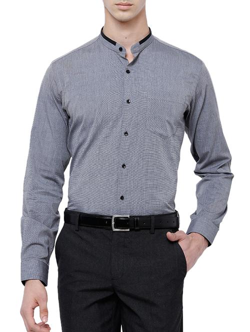 grey cotton formal shirt - 14039651 - Very Small Image - 1