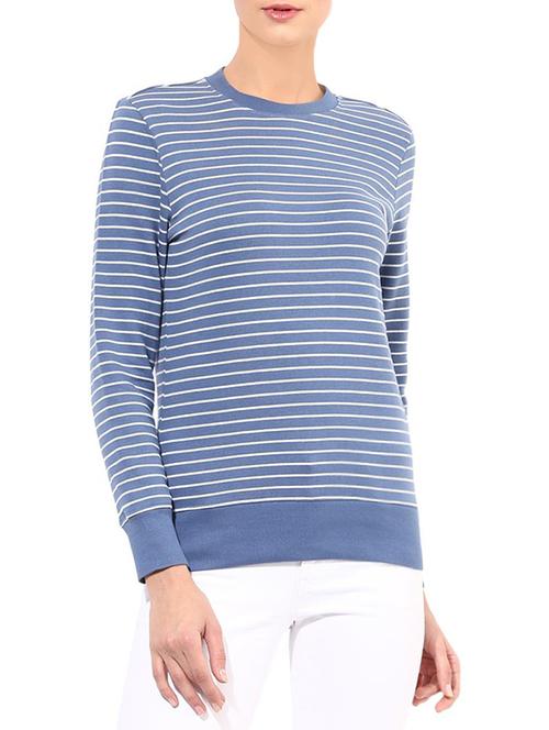 blue cotton poly blend sweatshirt - 14041558 - Very Small Image - 1