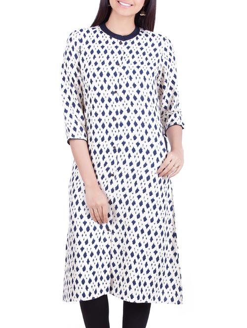 rene design white rayon regular kurta - 14042407 - Very Small Image - 1