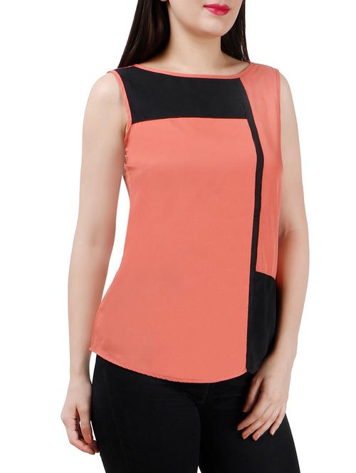 orange crepe top - 14042907 - Very Small Image - 1