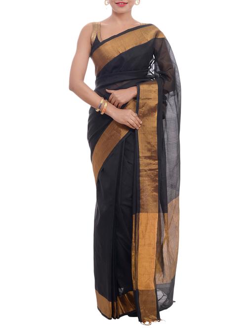 black silk mangal giri bordered saree with blouse - 14043328 - Very Small Image - 1