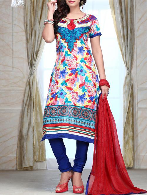 multicolor cotton printed dress material - 14044764 - Very Small Image - 1