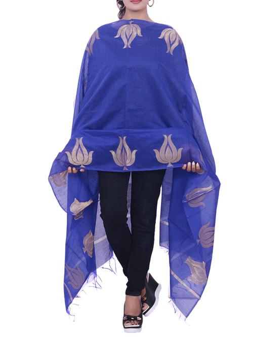 blue woven dupatta - 14044893 - Very Small Image - 1