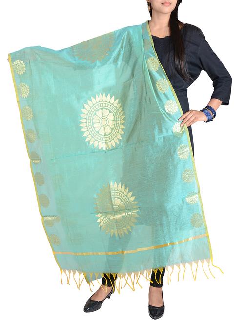 blue woven dupatta - 14044899 - Very Small Image - 1