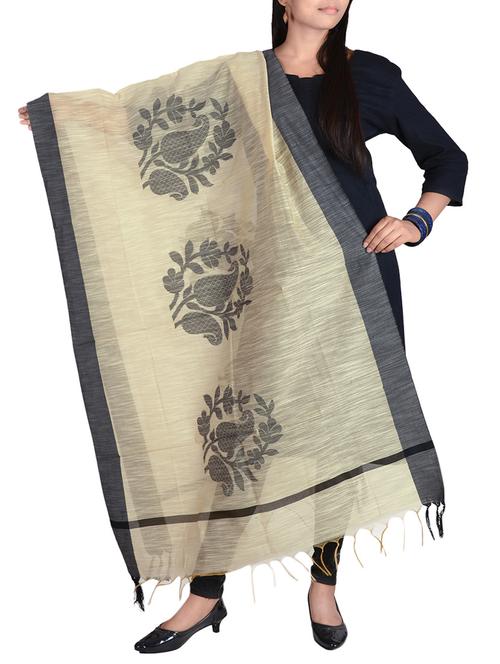 beige woven dupatta - 14044939 - Very Small Image - 1