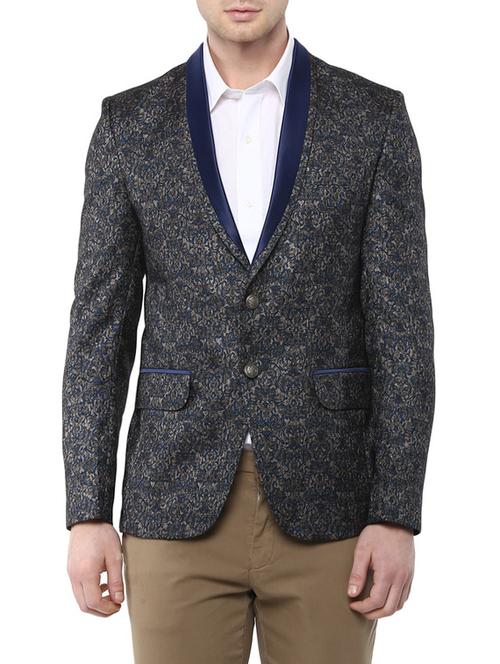 blue cotton casual blazer - 14050036 - Very Small Image - 1