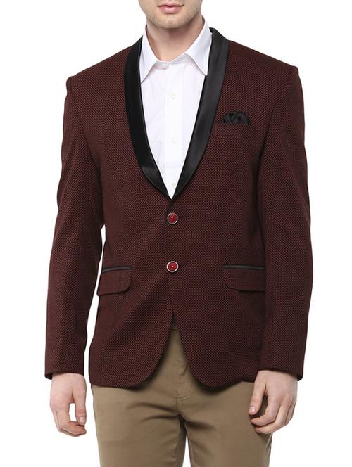 red cotton casual blazer - 14050043 - Very Small Image - 1