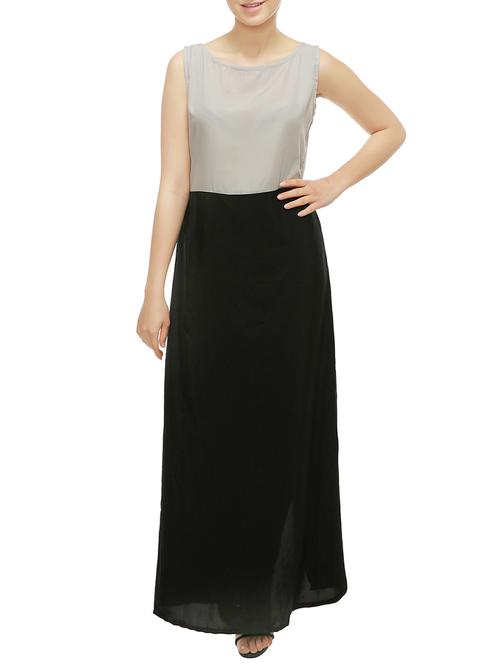 black poly crepe maxi dress - 14050873 - Very Small Image - 1