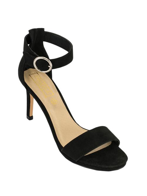 black faux leather ankle strap sandals - 14051904 - Very Small Image - 1