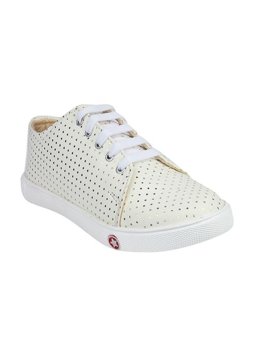 white pu laceup sneakers - 14052881 - Very Small Image - 1