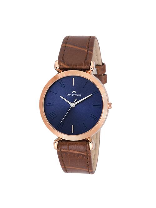 swisstone ck312 brown leather strap wrist watch for women - 14054794 - Very Small Image - 1