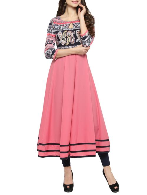 anarkali printed kurta - 14062086 - Very Small Image - 1
