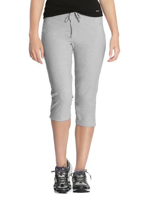 grey cotton blend sports capri - 14063848 - Very Small Image - 1