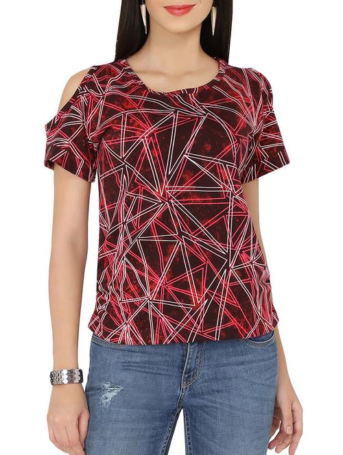 red printed jersey regular top - 14063922 - Very Small Image - 1