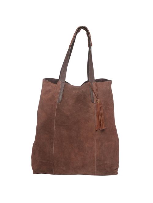 jungli murgi brown suede regular tote - 14064685 - Very Small Image - 1