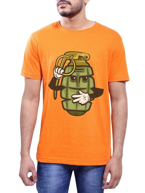 orange cotton t-shirt - 14065003 - Very Small Image - 1