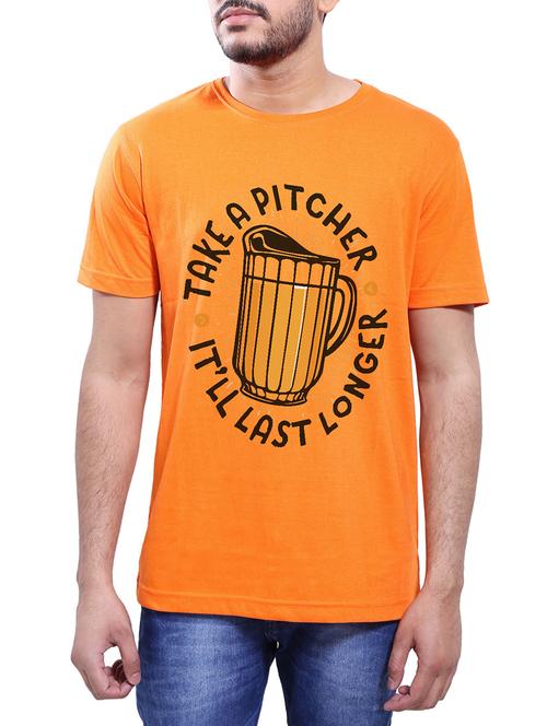orange cotton t-shirt - 14065004 - Very Small Image - 1