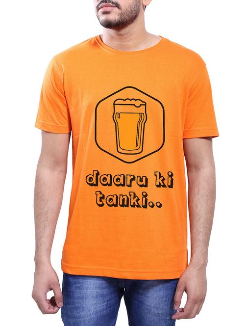 orange cotton t-shirt - 14065005 - Very Small Image - 1