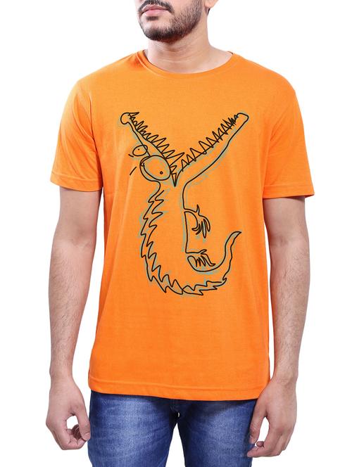 orange cotton t-shirt - 14065014 - Very Small Image - 1