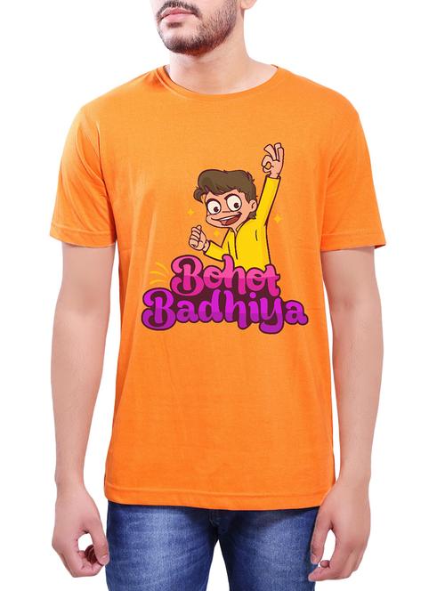 orange cotton t-shirt - 14065033 - Very Small Image - 1