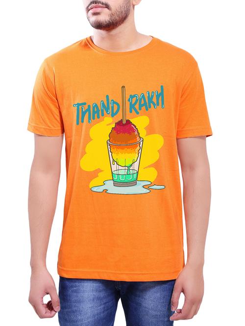 orange cotton t-shirt - 14065034 - Very Small Image - 1