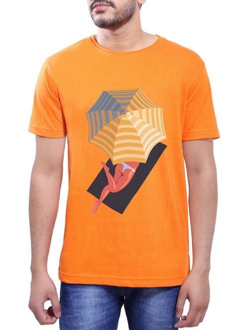 orange cotton t-shirt - 14065042 - Very Small Image - 1