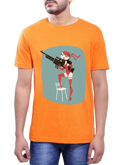 orange cotton t-shirt - 14065043 - Very Small Image - 1