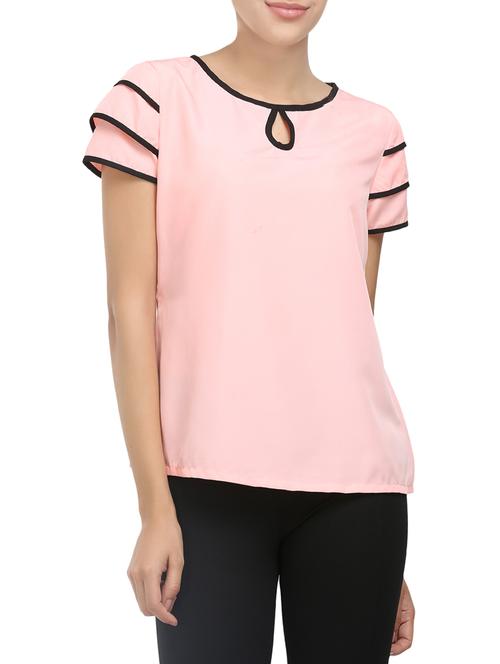 light pink poly crepe top - 14068949 - Very Small Image - 1
