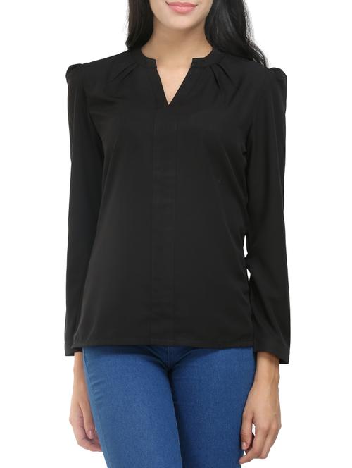 black poly crepe top - 14068952 - Very Small Image - 1