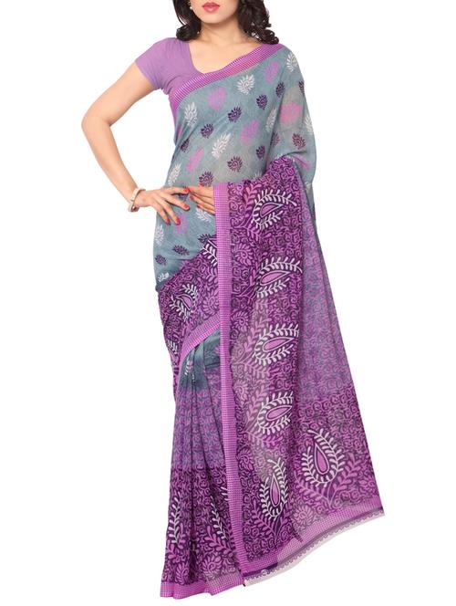 multicolored faux georgette printed saree with blouse - 14069245 - Very Small Image - 1