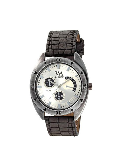 watch me white dial black leather watch for men wmal-185twx - 14069464 - Very Small Image - 1