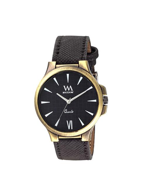 watch me black leather watch for men wmal-186twx - 14069465 - Very Small Image - 1