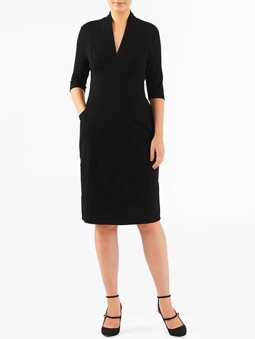 i wear my style black poly cotton shift dress - 14069772 - Very Small Image - 1