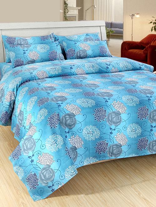 printed cotton double bed sheet with 2 pillow covers by shopaholic - 14075413 - Very Small Image - 1