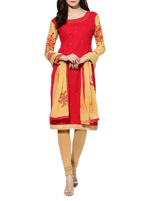 pink cotton blend dress material - 14076488 - Very Small Image - 1