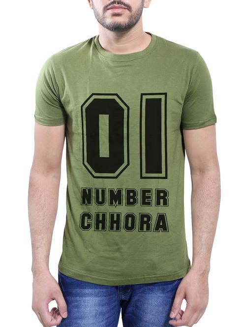 olive green cotton t-shirt - 14077439 - Very Small Image - 1