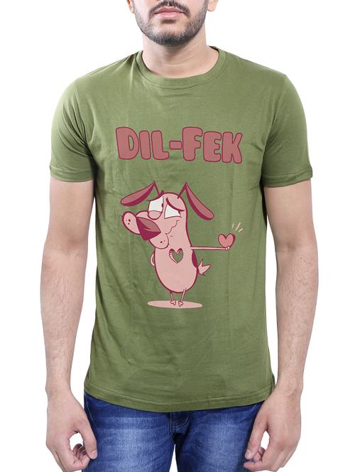 olive green cotton t-shirt - 14077442 - Very Small Image - 1