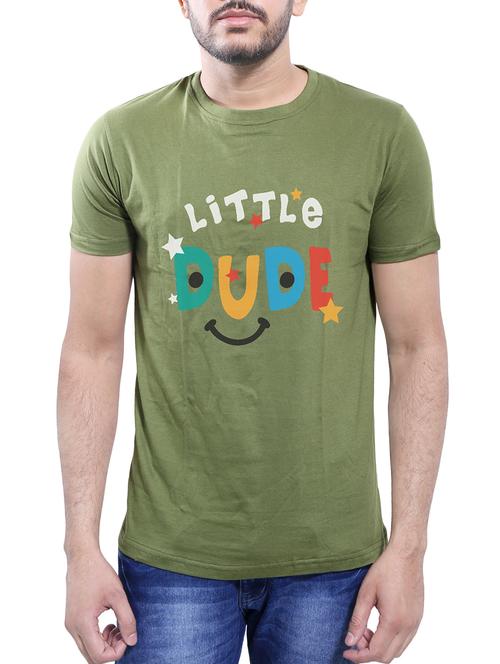 olive green cotton t-shirt - 14077443 - Very Small Image - 1