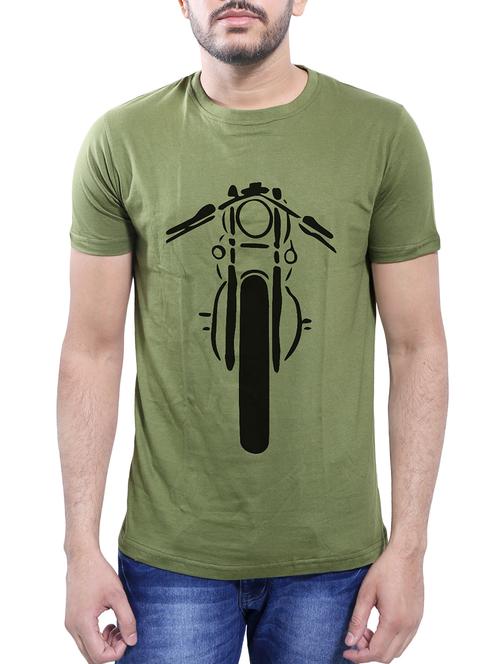 olive green cotton t-shirt - 14077447 - Very Small Image - 1