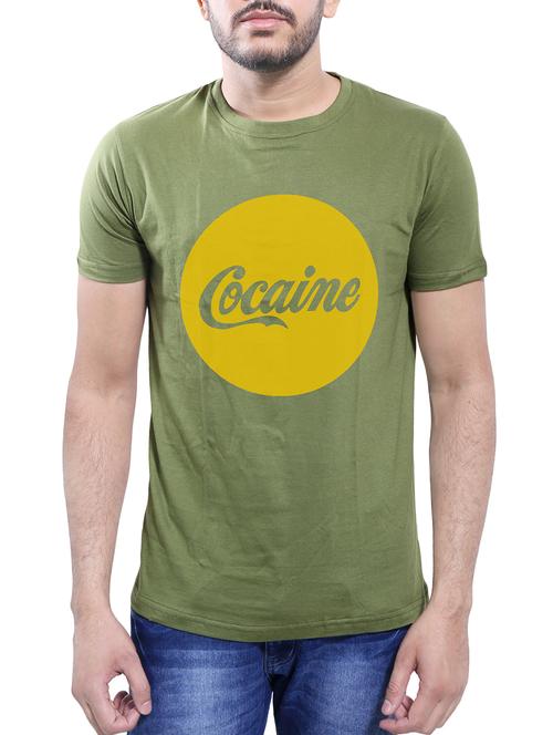 olive green cotton t-shirt - 14077449 - Very Small Image - 1