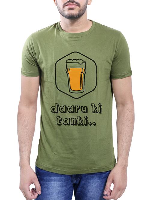 olive green cotton t-shirt - 14077453 - Very Small Image - 1