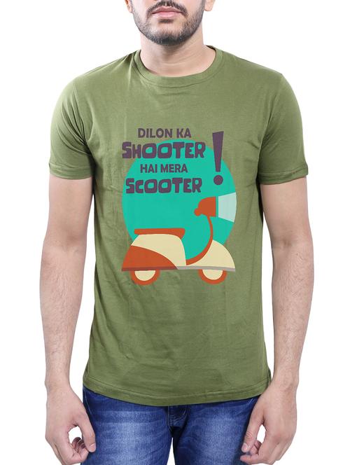 olive green cotton t-shirt - 14077455 - Very Small Image - 1